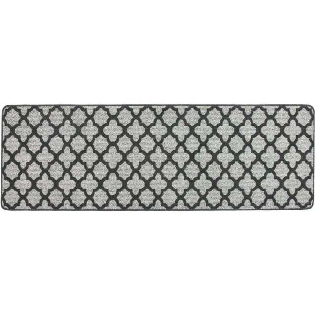 My Mat Charcoal Moroccan Tile Stain Resistant Runner 67 x 200cm - Size: 67 x 200 x 2cm - Brown - Wilko - image 1