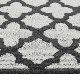 My Mat Charcoal Moroccan Tile Stain Resistant Runner 67 x 200cm - Size: 67 x 200 x 2cm - Brown - Wilko - thumbnail 4