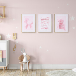 Set of 3 Coquette Aesthetic Framed Art - Pink - Wilko - thumbnail 5