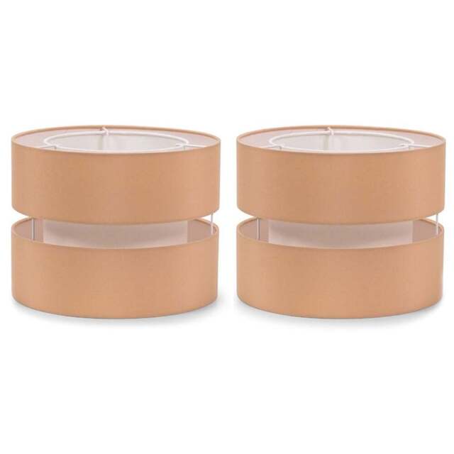 ValueLights Sophia 2-Tier Sand and White Small Ceiling Light Shade 2 Pack - Size: 19 x 26 x 26cm - Orange - Wilko - image 1