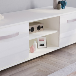 Vida Designs Cosmo 2 Door 2 Shelf White Small TV Unit - Size: 40 x 120 x 38cm - Wilko - thumbnail 5