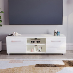 Vida Designs Cosmo 2 Door 2 Shelf White Small TV Unit - Size: 40 x 120 x 38cm - Wilko - thumbnail 6