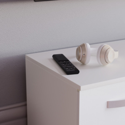 Vida Designs Cosmo 2 Door 2 Shelf White Small TV Unit - Size: 40 x 120 x 38cm - Wilko - thumbnail 4
