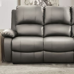 Brooklyn 3 Seater Light Grey Bonded Leather Manual Recliner Sofa - Wilko - thumbnail 4