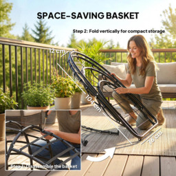Outsunny Dark Grey Hanging Hammock Egg Chair with Stand - Size: 192 x 115 x 95cm - Wilko - thumbnail 6