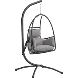 Outsunny Dark Grey Hanging Hammock Egg Chair with Stand - Size: 192 x 115 x 95cm - Wilko - thumbnail 3