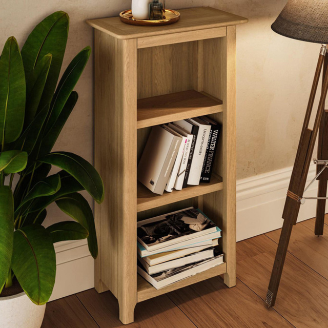 FWStyle Taberno 3 Shelf Natural Lacquered Oak Bookcase - Natural Oak - Wilko - image 1