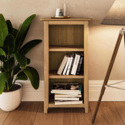 FWStyle Taberno 3 Shelf Natural Lacquered Oak Bookcase - Natural Oak - Wilko - thumbnail 7