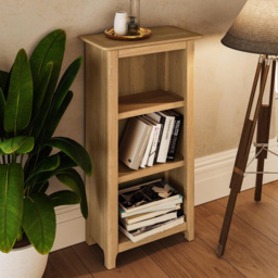 FWStyle Taberno 3 Shelf Natural Lacquered Oak Bookcase - Natural Oak - Wilko - thumbnail 6