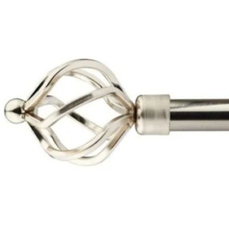 New Edge Blinds Cage 160-300cm Extendable Brushed Silver Eyelet Metal Curtain Pole Set - Wilko - thumbnail 1