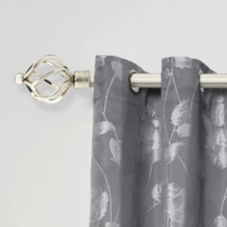 New Edge Blinds Cage 160-300cm Extendable Brushed Silver Eyelet Metal Curtain Pole Set - Wilko - thumbnail 3