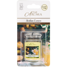 Hanging Jar Scented Air Freshener Sicilian Lemon - True Aroma - Wilko