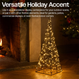 Xmas Haus Black 200 Warm White Micro LED Pyramid Shaped Light Tower 2ft - Size: 655 x 175 x 175cm - Wilko - thumbnail 7
