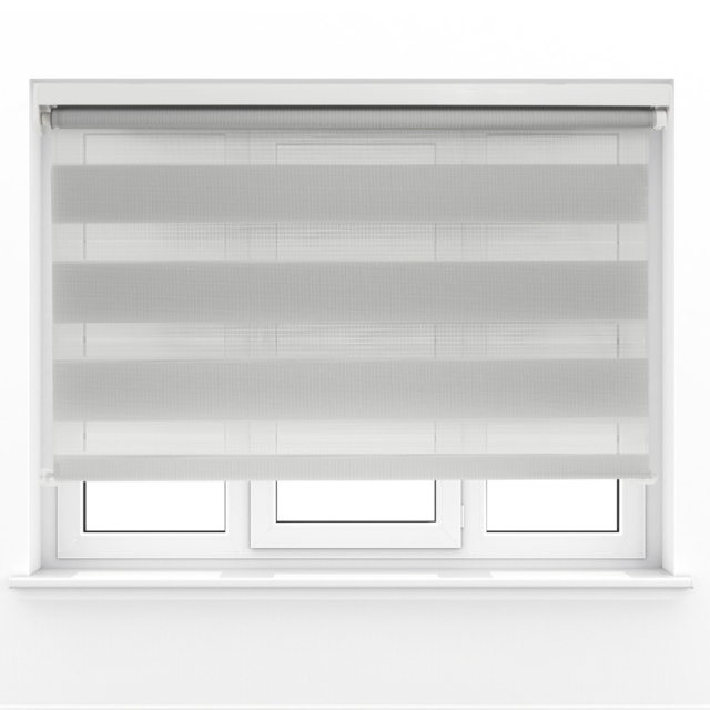 Caecus Day Night Long Drop Roller Blind Light Grey W110 x Drop 210cm - Wilko - image 1