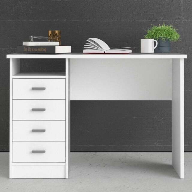 Florence Function Plus 4 Drawer Desk White - Size: 48 x 110 x 76cm - Furniture to Go - Wilko - image 1
