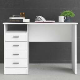 Florence Function Plus 4 Drawer Desk White - Size: 48 x 110 x 76cm - Furniture to Go - Wilko - thumbnail 1