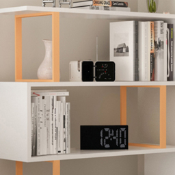 Decorotika Adriana 4 Shelf White and Gold Geometric Bookcase - Size: 124.5 x 91.5 x 29.5cm - Multi - Wilko - thumbnail 5