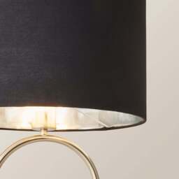 ValueLights Antonia Black with Chrome Drum Shade Brushed Chrome Oval LED Table Lamp - Size: 42.3 x 25 x 25cm - Silver - Wilko - thumbnail 4