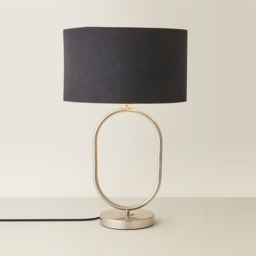 ValueLights Antonia Black with Chrome Drum Shade Brushed Chrome Oval LED Table Lamp - Size: 42.3 x 25 x 25cm - Silver - Wilko - thumbnail 6