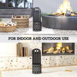 Outsunny 4 Piece Black Metal Fireplace Companion Set - Size: 57 x 20 x 14cm - Wilko - thumbnail 7