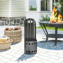 Outsunny 4 Piece Black Metal Fireplace Companion Set - Size: 57 x 20 x 14cm - Wilko - thumbnail 3