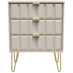 Crowndale Cube 3 Drawer Matt Kashmir Chest of Drawers Ready Assembled - Cream - Wilko - thumbnail 4