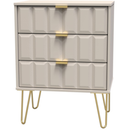 Crowndale Cube 3 Drawer Matt Kashmir Chest of Drawers Ready Assembled - Cream - Wilko - thumbnail 3