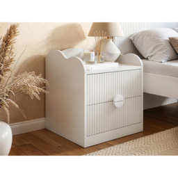 Flair Calista White 2 Drawer Ribbed Nightstand - Wilko - thumbnail 3