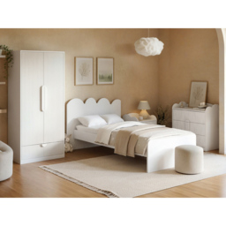 Flair Calista White 2 Drawer Ribbed Nightstand - Wilko - thumbnail 5