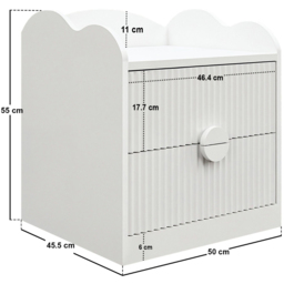 Flair Calista White 2 Drawer Ribbed Nightstand - Wilko - thumbnail 6