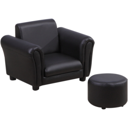 Tommy Toys Black Kids Armchair and Stool Set - Wilko - thumbnail 3
