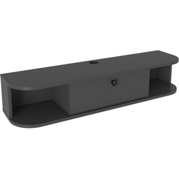 Decorotika Ibarra Single Door 2 Shelf Anthracite Wall Mounted TV Unit - Size: 23.4 x 120 x 29.6cm - Black - Wilko - thumbnail 3
