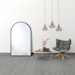 180 x 110cm Wide Black Metal Arch Mirror - The Port. Co Gallery - Wilko - thumbnail 3