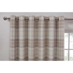 Divante Hatfield Natural Check Blackout Curtains 167 x 137cm - Size: W 168 x D 137cm - Wilko - thumbnail 3