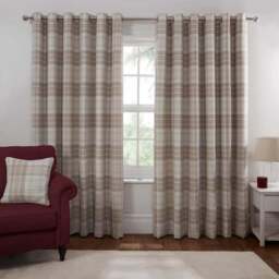 Divante Hatfield Natural Check Blackout Curtains 167 x 137cm - Size: W 168 x D 137cm - Wilko - thumbnail 5