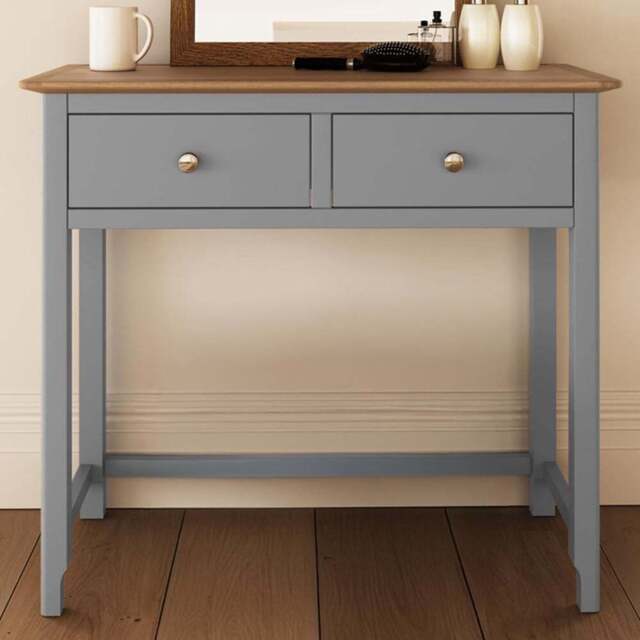 FWStyle Taberno 2 Drawer Grey Dressing Table - Wilko - image 1