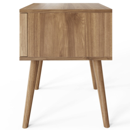 GFW Rowan Oak Louvered Side Table - Size: 50 x 40 x 39cm - Brown - Wilko - thumbnail 6