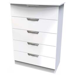 Crowndale Camden 5 Drawer White Gloss Chest of Drawers - Wilko - thumbnail 3