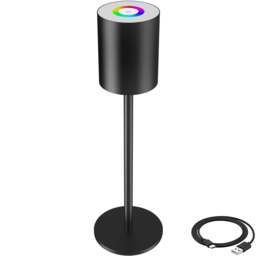 tectake Corly Black Rechargeable Dimmable Table Lamp - Size: 37 x 10 x 10cm - Wilko