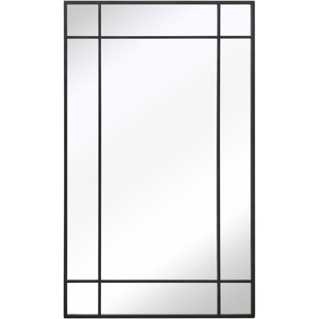 MirrorOutlet The Genestra Black Contemporary Wall and Leaner Garden Mirror 180 x 110cm - Size: 180 x 110 x 3cm - Wilko - image 1