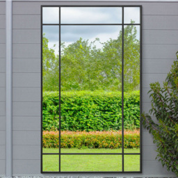 MirrorOutlet The Genestra Black Contemporary Wall and Leaner Garden Mirror 180 x 110cm - Size: 180 x 110 x 3cm - Wilko - thumbnail 3
