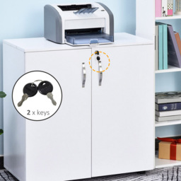 Vinsetto White 2-Tier Lock File Cabinet - Size: 80 x 40 x 80cm - Wilko - thumbnail 5