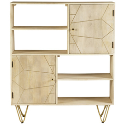 Brooklyn Huyen 2 Door 4 Shelf Light Gold Display Cabinet - Brown - Wilko - thumbnail 4