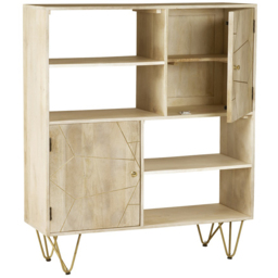 Brooklyn Huyen 2 Door 4 Shelf Light Gold Display Cabinet - Brown - Wilko - thumbnail 3