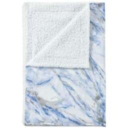 Velosso Marble Blue Sherpa Throw 100 x 150cm - Size: 100 x 150 x 1cm - Wilko