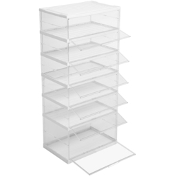 H&O Direct 6 Shelf Transparent Foldable Storage Box with Magnetic Doors - Size: 127 x 57 x 38cm - Clear - Wilko - thumbnail 1