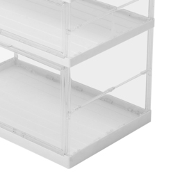 H&O Direct 6 Shelf Transparent Foldable Storage Box with Magnetic Doors - Size: 127 x 57 x 38cm - Clear - Wilko - thumbnail 6