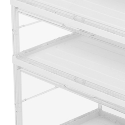 H&O Direct 6 Shelf Transparent Foldable Storage Box with Magnetic Doors - Size: 127 x 57 x 38cm - Clear - Wilko - thumbnail 4