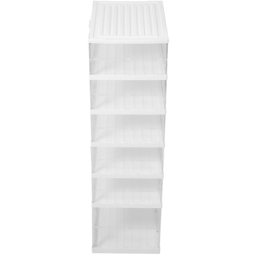 H&O Direct 6 Shelf Transparent Foldable Storage Box with Magnetic Doors - Size: 127 x 57 x 38cm - Clear - Wilko - thumbnail 3