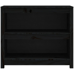 vidaXL 2 Shelf Black Solid Pine Wood Bookcase - Size: 68 x 80 x 35cm - Wilko - thumbnail 4